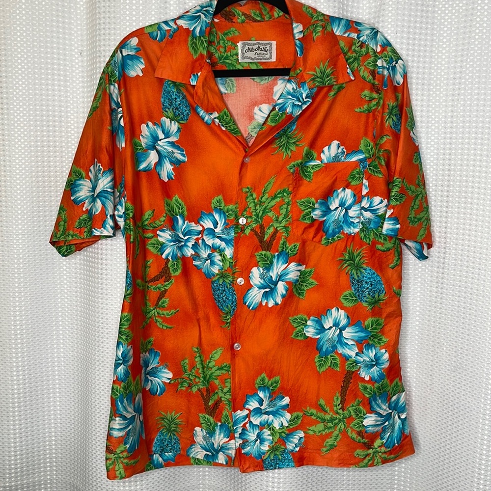 Hilo Hattie Vintage Aloha Shirt Button Down Hawaiian Floral Tropical Cruise Sz L - Picture 2 of 8
